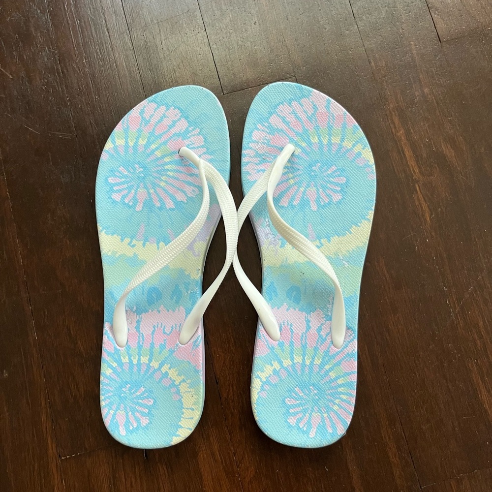 Colorful Tie-Dye Flip Flops